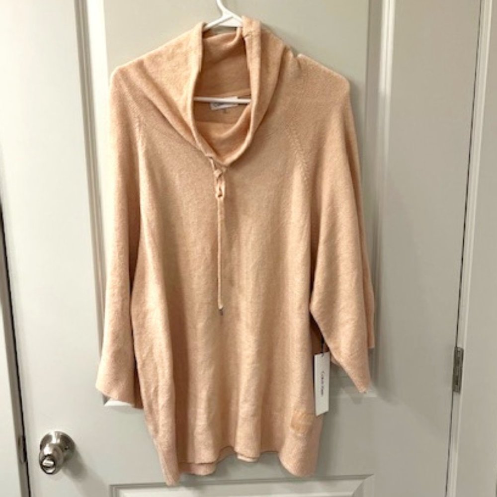 NWT Calvin Klein Dolman Cowl Funnel Neck Sweater Sz L XL